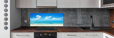 Crédence en verre avec motif Plage du paradis