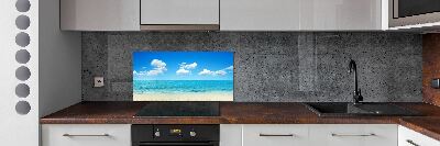 Crédence en verre avec motif Plage du paradis