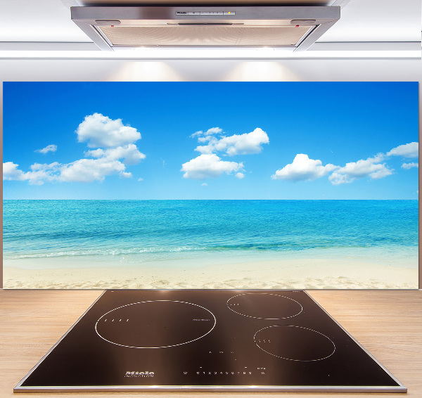 Crédence en verre avec motif Plage du paradis