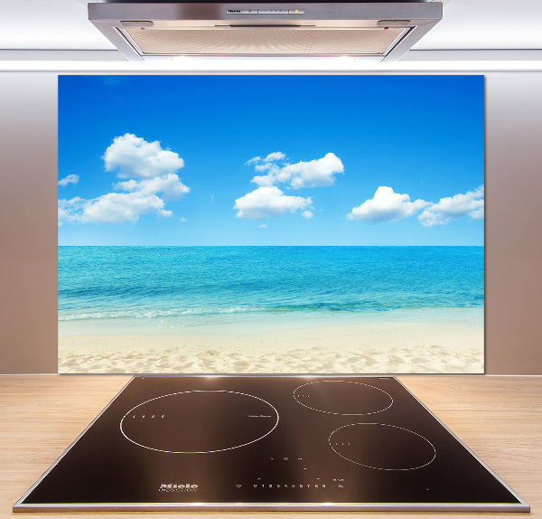 Crédence en verre avec motif Plage du paradis