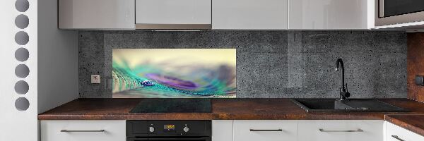 Panneau crédence cuisine Gouttes sur une plume