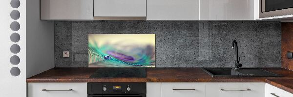 Panneau crédence cuisine Gouttes sur une plume