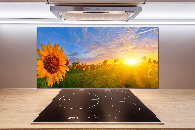 Crédence en verre avec motif Champ de tournesols