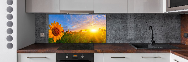 Crédence en verre avec motif Champ de tournesols
