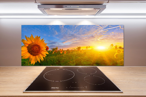 Crédence en verre avec motif Champ de tournesols