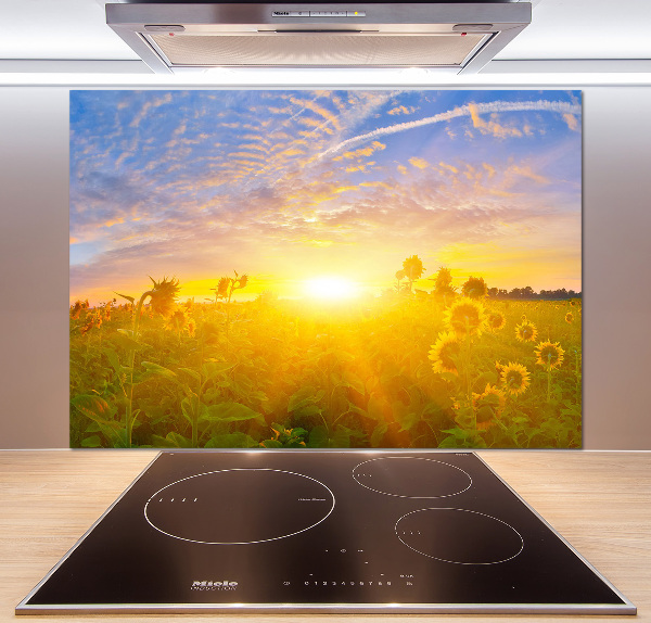 Crédence en verre avec motif Champ de tournesols