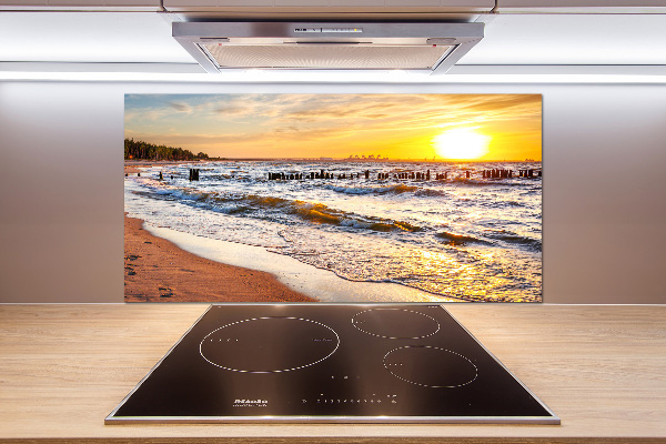 Crédence de cuisine en verre Plage du coucher de soleil