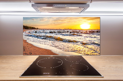 Crédence de cuisine en verre Plage du coucher de soleil
