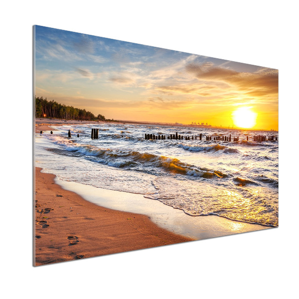 Crédence de cuisine en verre Plage du coucher de soleil