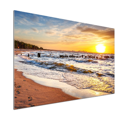 Crédence de cuisine en verre Plage du coucher de soleil