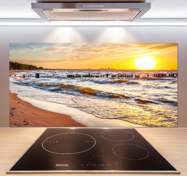 Crédence de cuisine en verre Plage du coucher de soleil