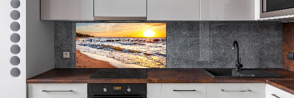 Crédence de cuisine en verre Plage du coucher de soleil