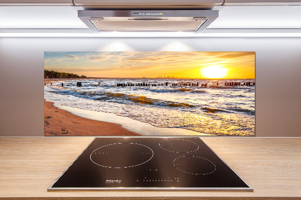 Crédence de cuisine en verre Plage du coucher de soleil