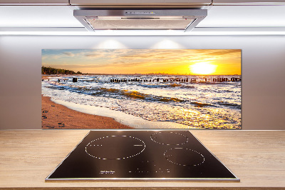 Crédence de cuisine en verre Plage du coucher de soleil