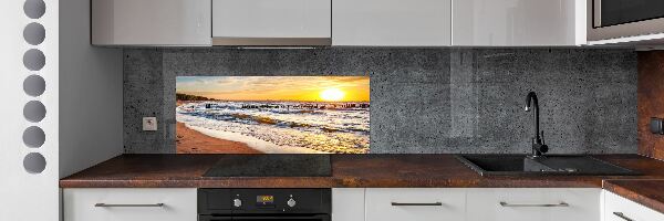 Crédence de cuisine en verre Plage du coucher de soleil