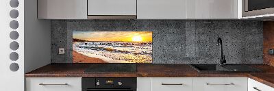 Crédence de cuisine en verre Plage du coucher de soleil