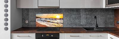 Crédence de cuisine en verre Plage du coucher de soleil