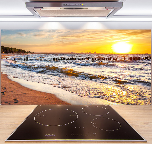 Crédence de cuisine en verre Plage du coucher de soleil