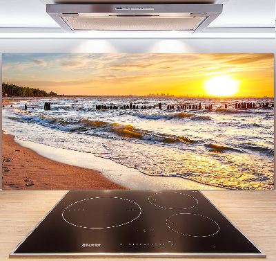 Crédence de cuisine en verre Plage du coucher de soleil