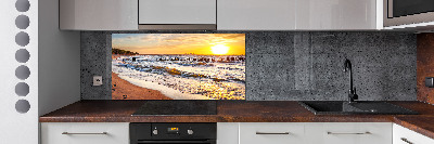 Crédence de cuisine en verre Plage du coucher de soleil