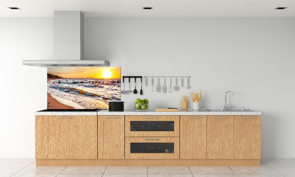 Crédence de cuisine en verre Plage du coucher de soleil