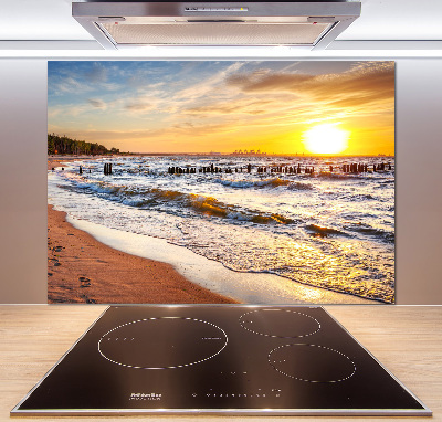 Crédence de cuisine en verre Plage du coucher de soleil