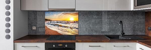 Crédence de cuisine en verre Plage du coucher de soleil