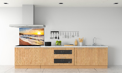 Crédence de cuisine en verre Plage du coucher de soleil