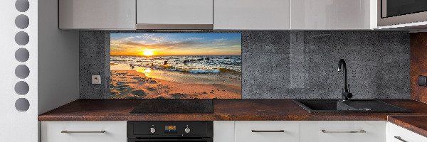Crédence en verre avec motif Plage du coucher de soleil
