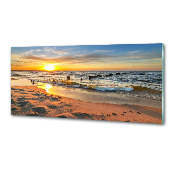 Crédence en verre avec motif Plage du coucher de soleil