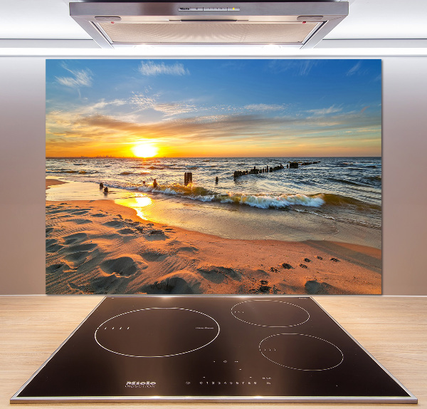 Crédence en verre avec motif Plage du coucher de soleil