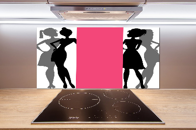 Verre pour crédence Silhouettes féminines