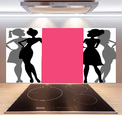 Verre pour crédence Silhouettes féminines