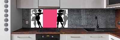 Verre pour crédence Silhouettes féminines