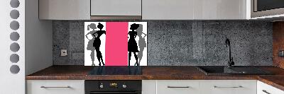 Verre pour crédence Silhouettes féminines