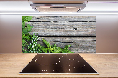 Panneau pour cuisine Fond en bois d'herbes