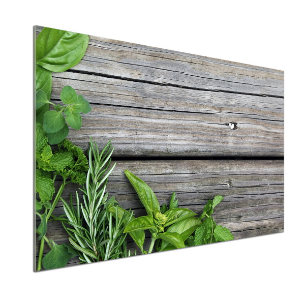 Panneau pour cuisine Fond en bois d'herbes