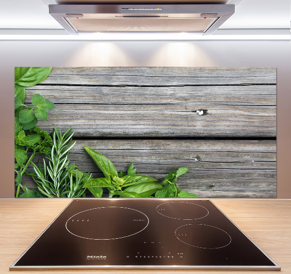 Panneau pour cuisine Fond en bois d'herbes