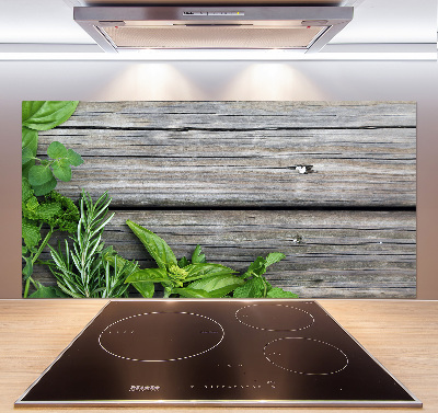 Panneau pour cuisine Fond en bois d'herbes