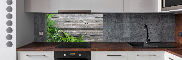 Panneau pour cuisine Fond en bois d'herbes