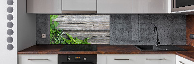 Panneau pour cuisine Fond en bois d'herbes