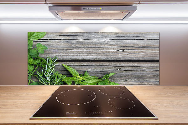 Panneau pour cuisine Fond en bois d'herbes