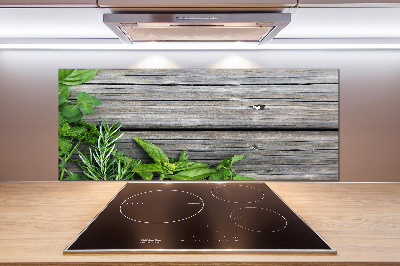 Panneau pour cuisine Fond en bois d'herbes