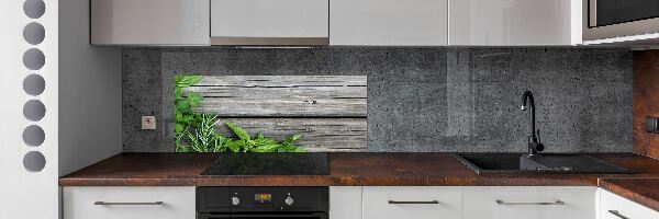 Panneau pour cuisine Fond en bois d'herbes