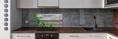 Panneau pour cuisine Fond en bois d'herbes