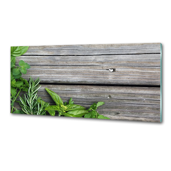 Panneau pour cuisine Fond en bois d'herbes