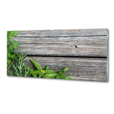 Panneau pour cuisine Fond en bois d'herbes