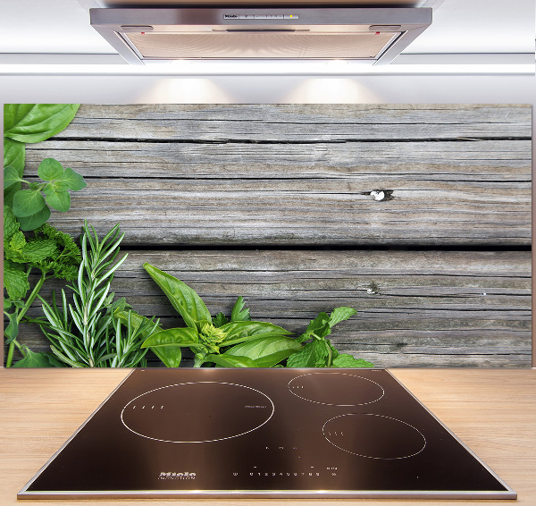 Panneau pour cuisine Fond en bois d'herbes