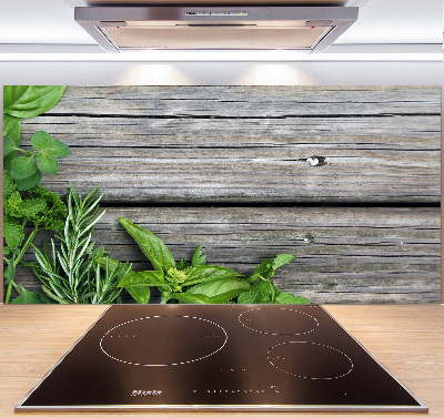 Panneau pour cuisine Fond en bois d'herbes