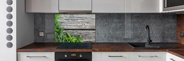 Panneau pour cuisine Fond en bois d'herbes